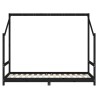 Cadre de lit pour enfants noir 2x(90x190) cm bois de pin massif 