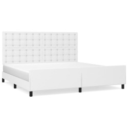 Cadre de lit sans matelas blanc 200x200 cm similicuir 