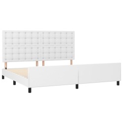 Cadre de lit sans matelas blanc 200x200 cm similicuir 