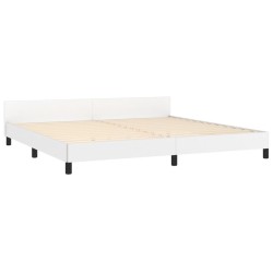 Cadre de lit sans matelas blanc 200x200 cm similicuir 