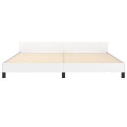 Cadre de lit sans matelas blanc 200x200 cm similicuir 