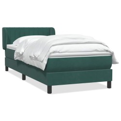 Sommier à lattes de lit et matelas vert foncé 90x220 cm velours 