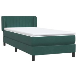 Sommier à lattes de lit et matelas vert foncé 90x220 cm velours 