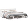 Cadre de lit sans matelas blanc 200x200 cm bois massif de pin 