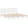 Cadre de lit sans matelas blanc 200x200 cm bois massif de pin 