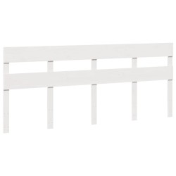 Cadre de lit sans matelas blanc 200x200 cm bois massif de pin 