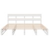 Cadre de lit sans matelas blanc 200x200 cm bois massif de pin 