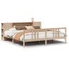 Lit bibliothèque sans matelas 200x200 cm bois massif de pin 