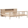 Lit bibliothèque sans matelas 200x200 cm bois massif de pin 