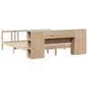 Lit bibliothèque sans matelas 200x200 cm bois massif de pin 