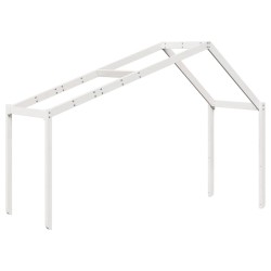 Lit superposé avec échelle et toit sans matelas blanc 90x200 cm 