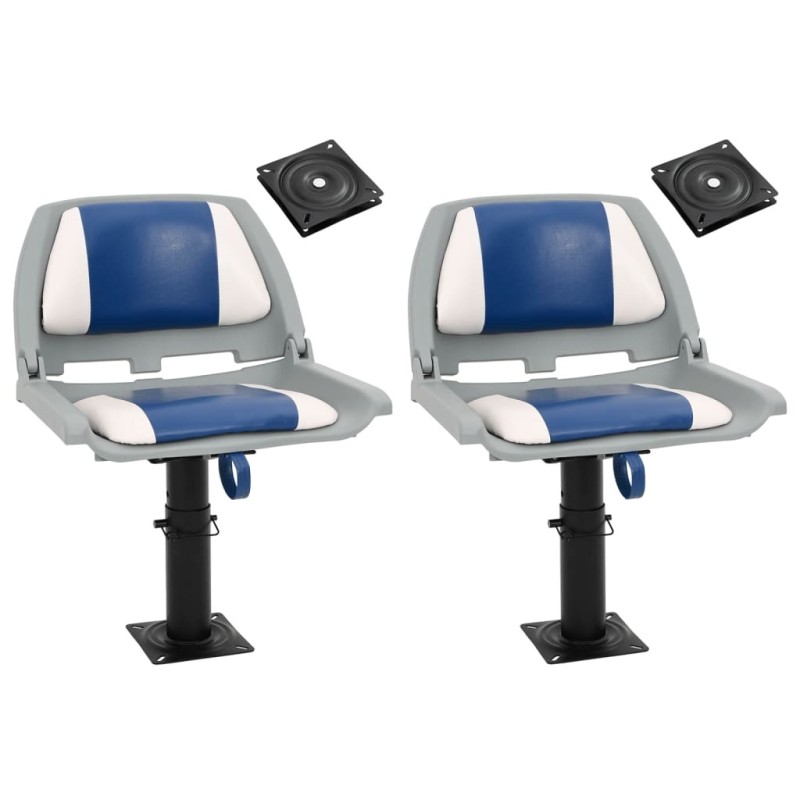 Sièges bateau lot de 2 piédestal hauteur réglable pivotant 360° 