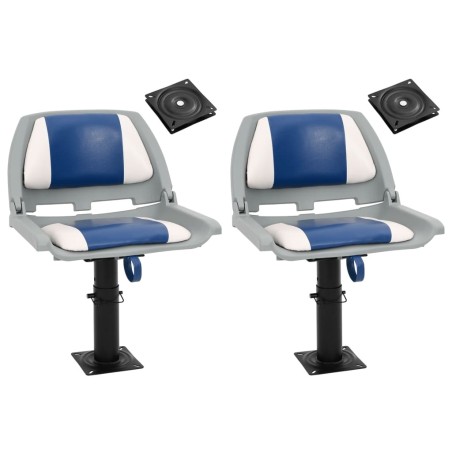 Sièges bateau lot de 2 piédestal hauteur réglable pivotant 360° 