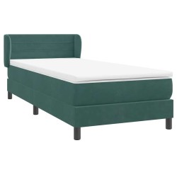 Sommier à lattes de lit et matelas vert foncé 90x220 cm velours 