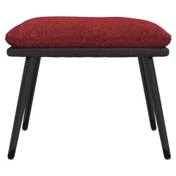 Repose-pied Rouge bordeaux 45x29,5x35 cm Tissu et similicuir 
