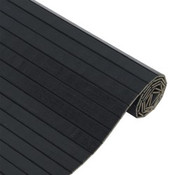 Tapis rectangulaire noir 70x400 cm bambou 