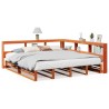 Lit bibliothèque sans matelas cire marron 180x200 cm pin massif 