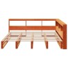 Lit bibliothèque sans matelas cire marron 180x200 cm pin massif 