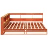Lit bibliothèque sans matelas cire marron 180x200 cm pin massif 