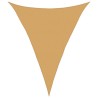 Voile d'ombrage 160 g/m² triangulaire sable 5x6x6 m PEHD 