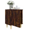 Table de chevet avec pieds en bois Chêne fumé 40x30x50 cm 