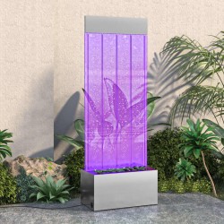 Colonne à bulles avec LED RVB Inox et acrylique 110 cm 