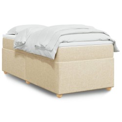 Sommier à lattes de lit avec matelas Crème 90x200 cm Tissu 