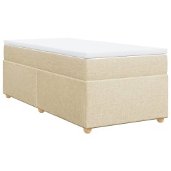Sommier à lattes de lit avec matelas Crème 90x200 cm Tissu 