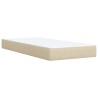 Sommier à lattes de lit avec matelas Crème 90x200 cm Tissu 