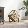 Portant de bois chauffage vert olive 50x25x50 cm 