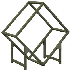 Portant de bois chauffage vert olive 50x25x50 cm 