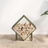 Portant de bois chauffage vert olive 50x25x50 cm 
