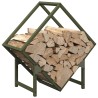 Portant de bois chauffage vert olive 50x25x50 cm 