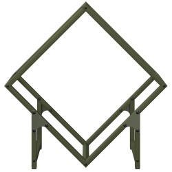 Portant de bois chauffage vert olive 50x25x50 cm 