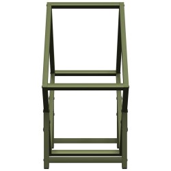 Portant de bois chauffage vert olive 50x25x50 cm 