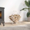 Portant de bois chauffage blanc 50x25x50 cm 