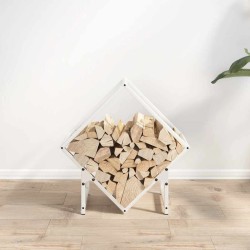 Portant de bois chauffage blanc 50x25x50 cm 