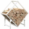 Portant de bois chauffage blanc 50x25x50 cm 