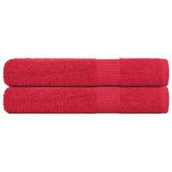 Serviettes de sauna 2 pcs rouge 80x200 cm 360 g/m² 100% coton 