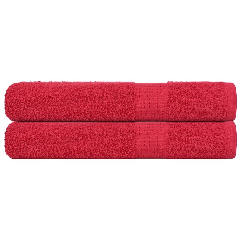 Serviettes de sauna 2 pcs rouge 80x200 cm 360 g/m² 100% coton 