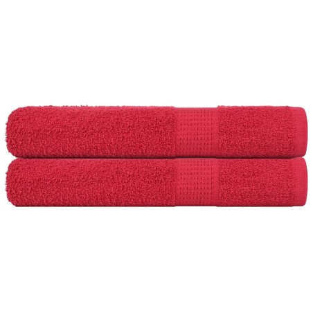 Serviettes de sauna 2 pcs rouge 80x200 cm 360 g/m² 100% coton 