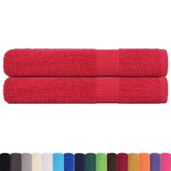 Serviettes de sauna 2 pcs rouge 80x200 cm 360 g/m² 100% coton 