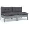 Salon de jardin 5 pcs avec coussins bois de pin massif 