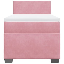 Sommier à lattes de lit avec matelas Rose 90x190 cm Velours 