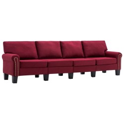 Canapé à 4 places Rouge bordeaux Tissu 