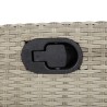 Ensemble à manger de jardin 3pcs coussins gris clair poly rotin 