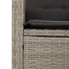 Ensemble à manger de jardin 3pcs coussins gris clair poly rotin 