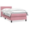 Sommier à lattes de lit avec matelas rose 80x220 cm velours 