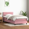 Sommier à lattes de lit avec matelas rose 80x220 cm velours 