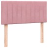 Sommier à lattes de lit avec matelas rose 80x220 cm velours 